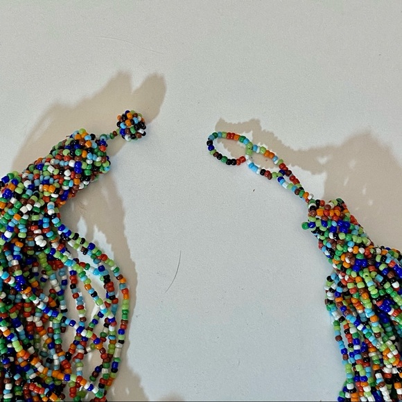 Multi-colored Beaded Choker 17.5' Long - Picture 5 of 5
